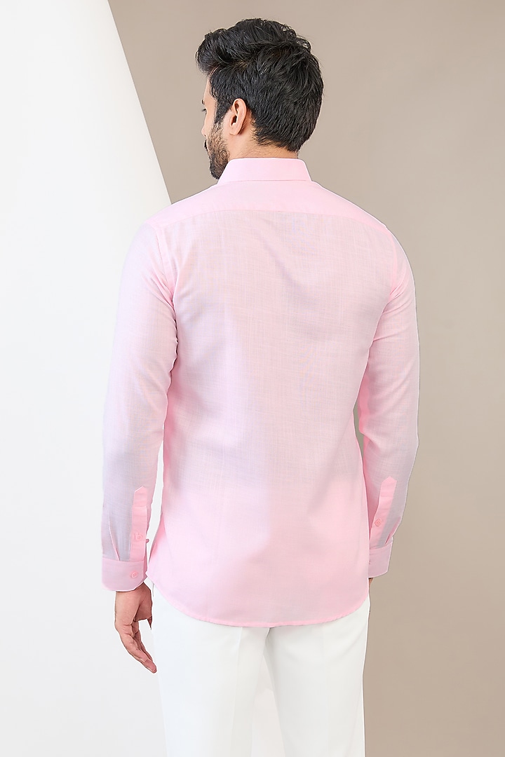 Pink Cotton Blend Floral Printed Party Wear Shirt by Manish Nagdeo Men at Pernia's Pop Up Shop