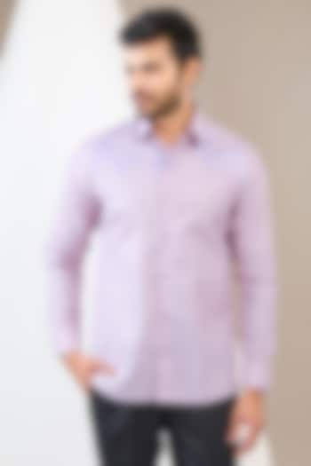 Mauve Cotton Blend Floral Printed Shirt by Manish Nagdeo Men