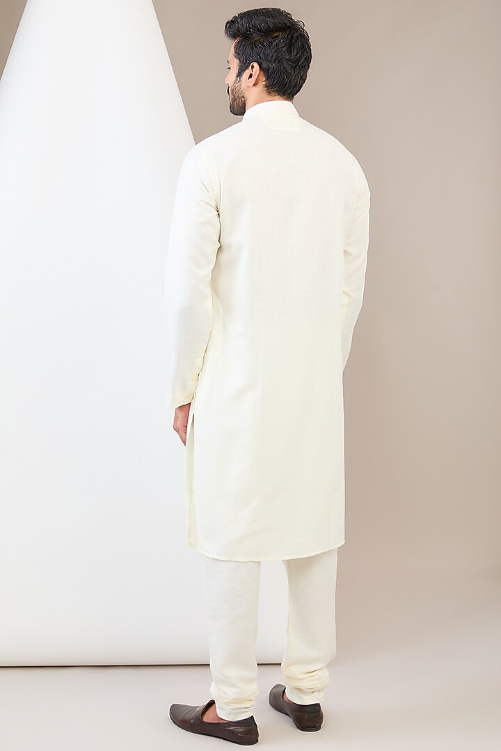 Ivory Ruby Silk Tie-Dye Printed Bundi Jacket Set by Manish Nagdeo Men at Pernia's Pop Up Shop