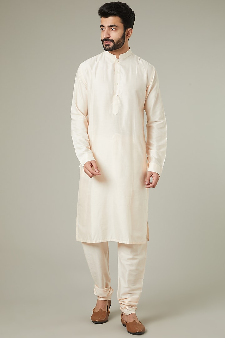 Nude Printed Bundi Jacket With Kurta Set by Manish Nagdeo Men at Pernia's Pop Up Shop