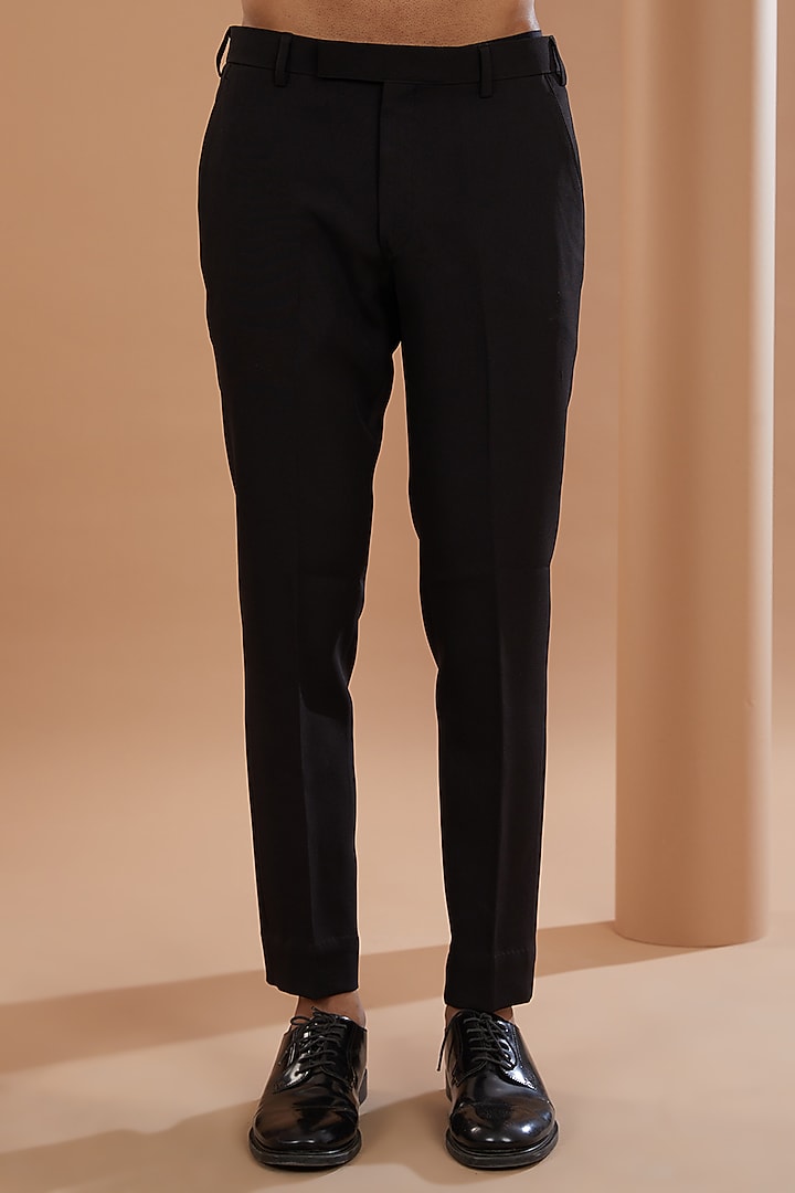 Black Luxury Velvet Bandhgala Jacket by Manish Nagdeo Men at Pernia's Pop Up Shop