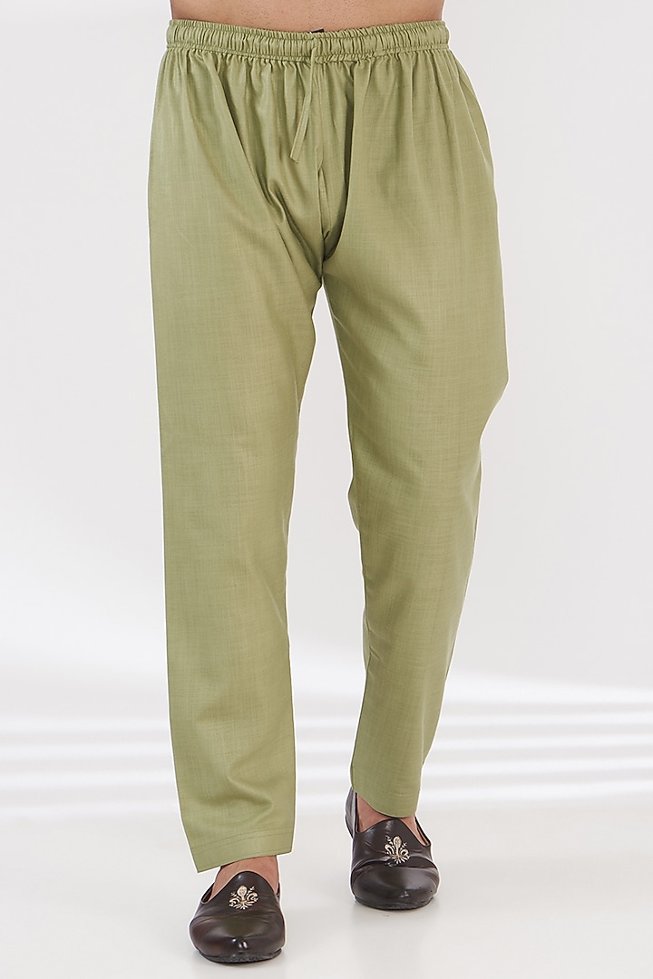 Green Ruby Silk Floral Printed Kurta Set by Manish Nagdeo Men at Pernia's Pop Up Shop