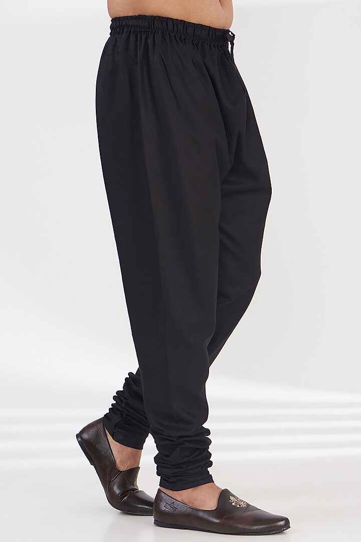 Black Ruby Silk Hand Block Printed Kurta Set by Manish Nagdeo Men at Pernia's Pop Up Shop