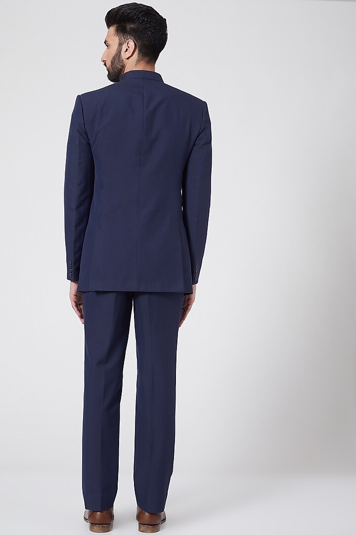 Blue Bandhgala Jacket Set For Boys by Manish Nagdeo - Kids at Pernia's Pop Up Shop