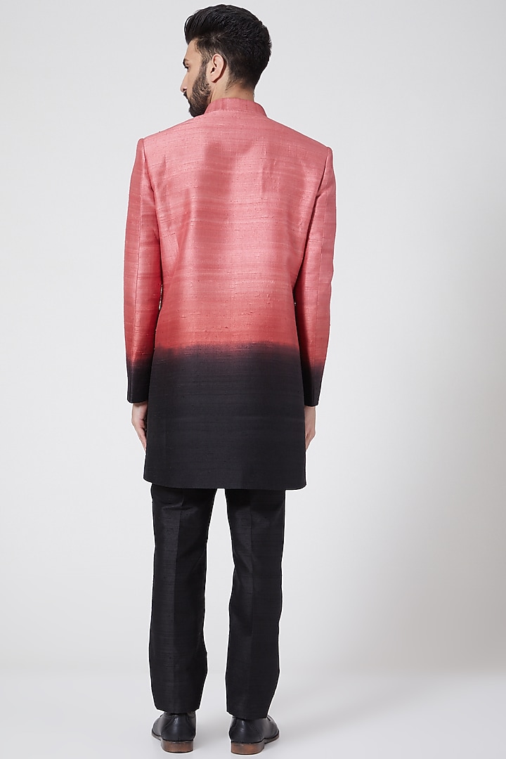 Pink & Black Ombre Sherwani Set For Boys by Manish Nagdeo - Kids at Pernia's Pop Up Shop