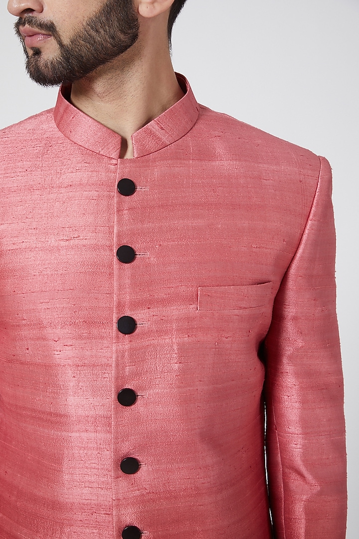Pink & Black Ombre Sherwani Set For Boys by Manish Nagdeo - Kids at Pernia's Pop Up Shop