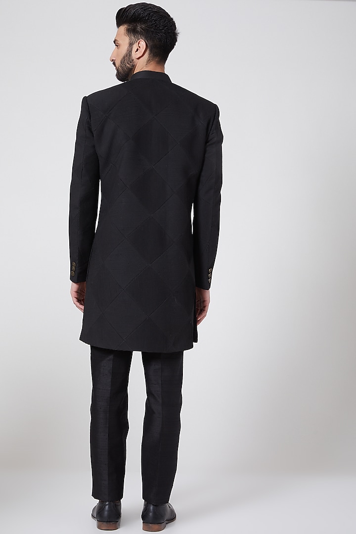 Black Sherwani Set For Boys by Manish Nagdeo - Kids at Pernia's Pop Up Shop