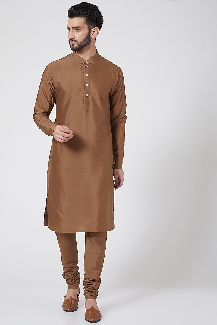 Beige Embroidered Jacket Set For Boys by Manish Nagdeo - Kids at Pernia's Pop Up Shop