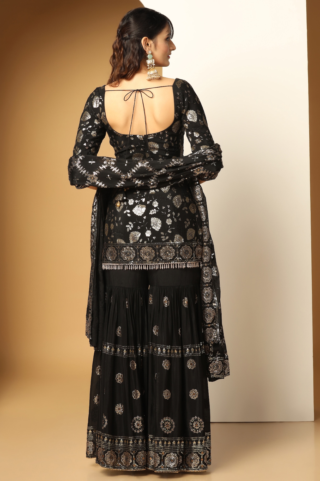 White Combos of Ragga Chiffon Shararas main image 0