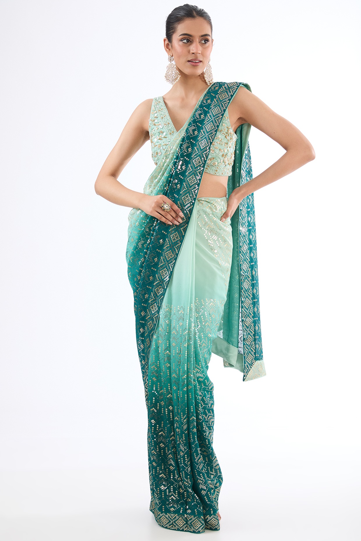 Womens Peshwai Banaras Nauvari Saree ( Free , Green ) - Sarees - Shalgar, ,  Pune, Maharashtra