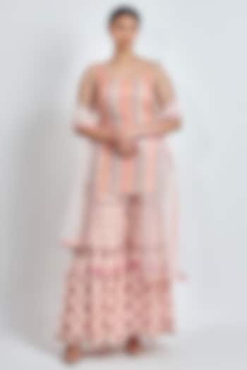 Multi-Colored Georgette Digital Printed Party Wear Sharara Set by MeenaGurnam at Pernia's Pop Up Shop