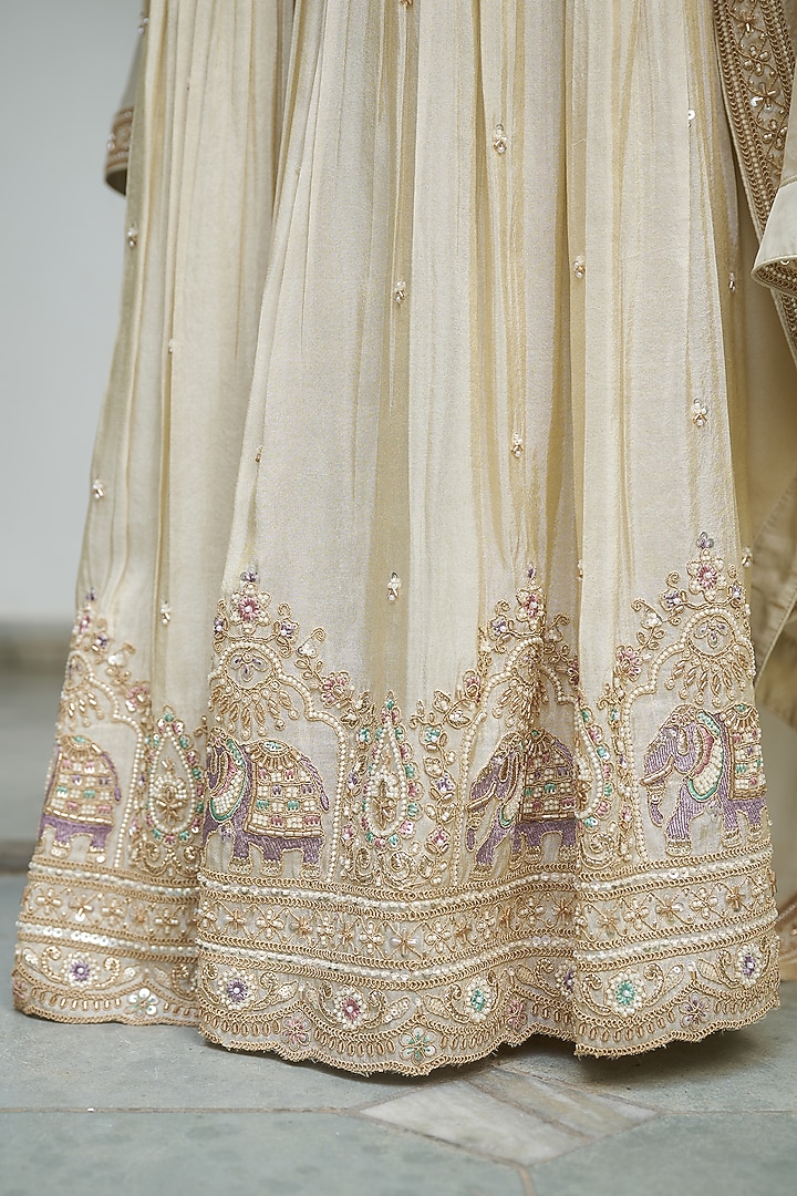 Yellow Tissue Gharara Set by MeenaGurnam at Pernia's Pop Up Shop