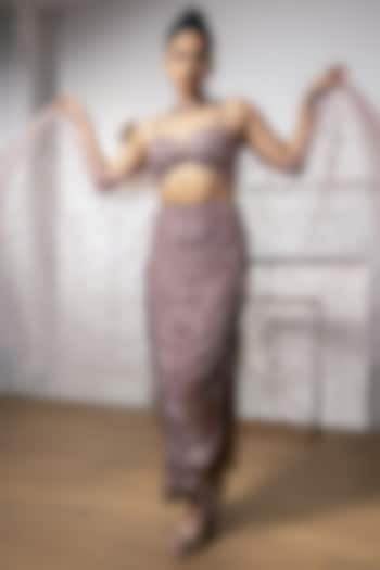 Rose Gold Wrinkled Skirt Set by MeenaGurnam at Pernia's Pop Up Shop