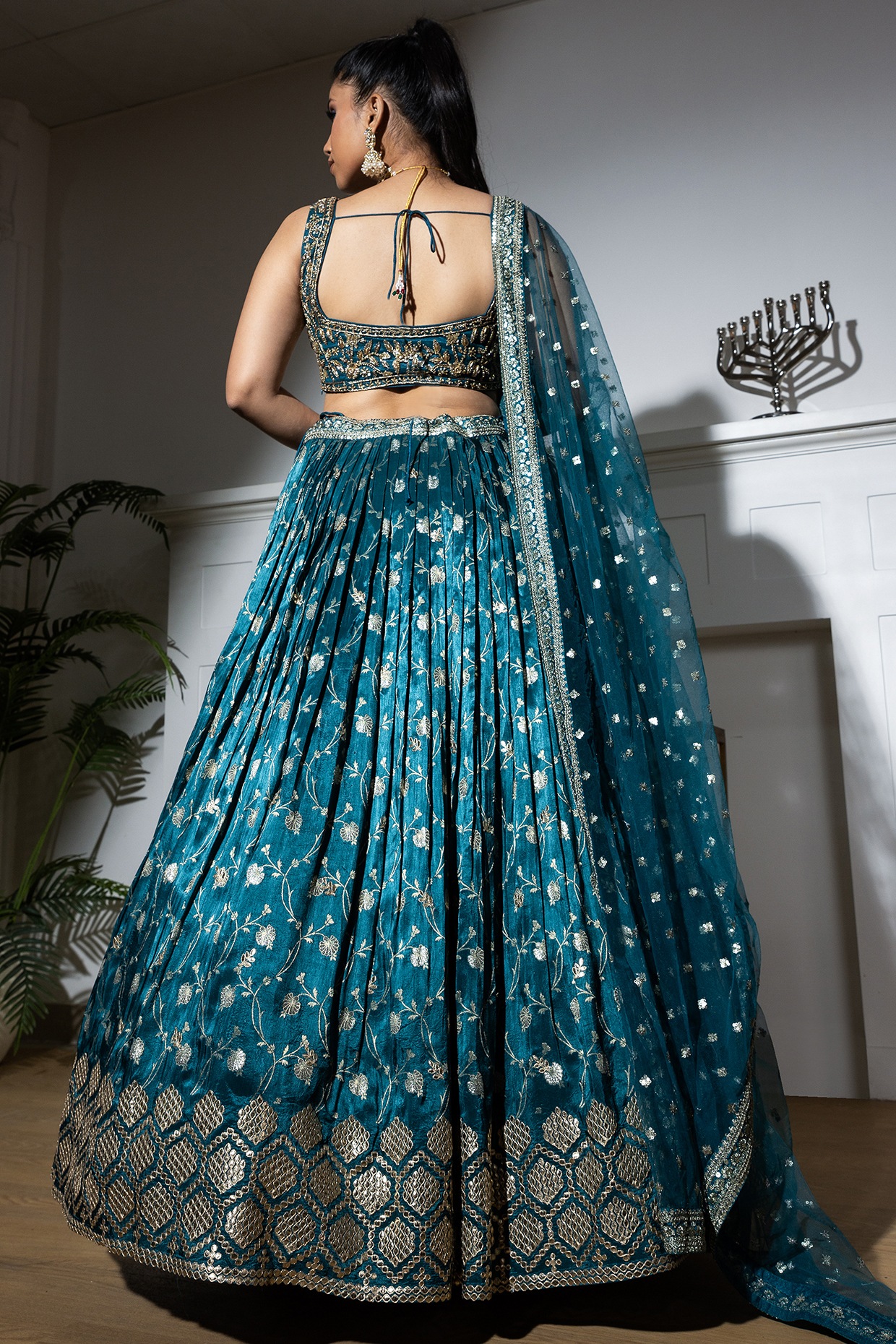 Teal lengha clearance