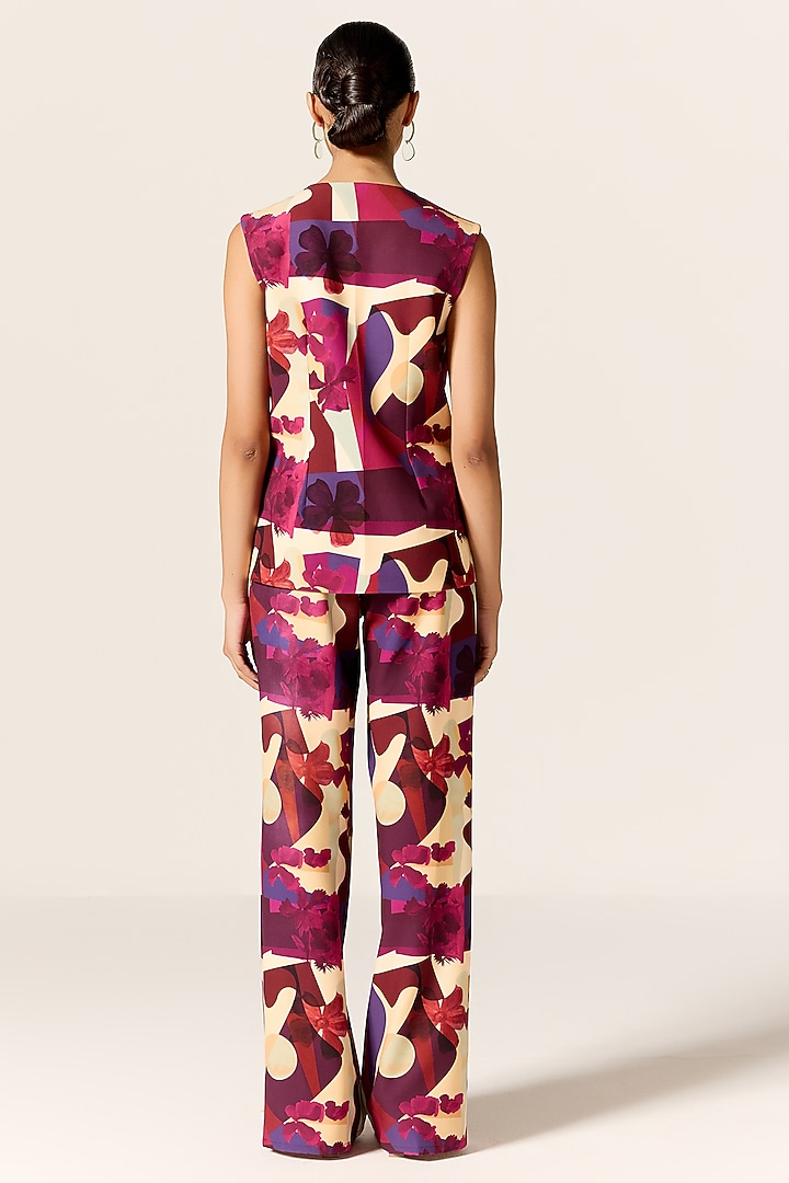 Multi-Colored Crepe Spandex Waistcoat Set by Manika Nanda at Pernia's Pop Up Shop