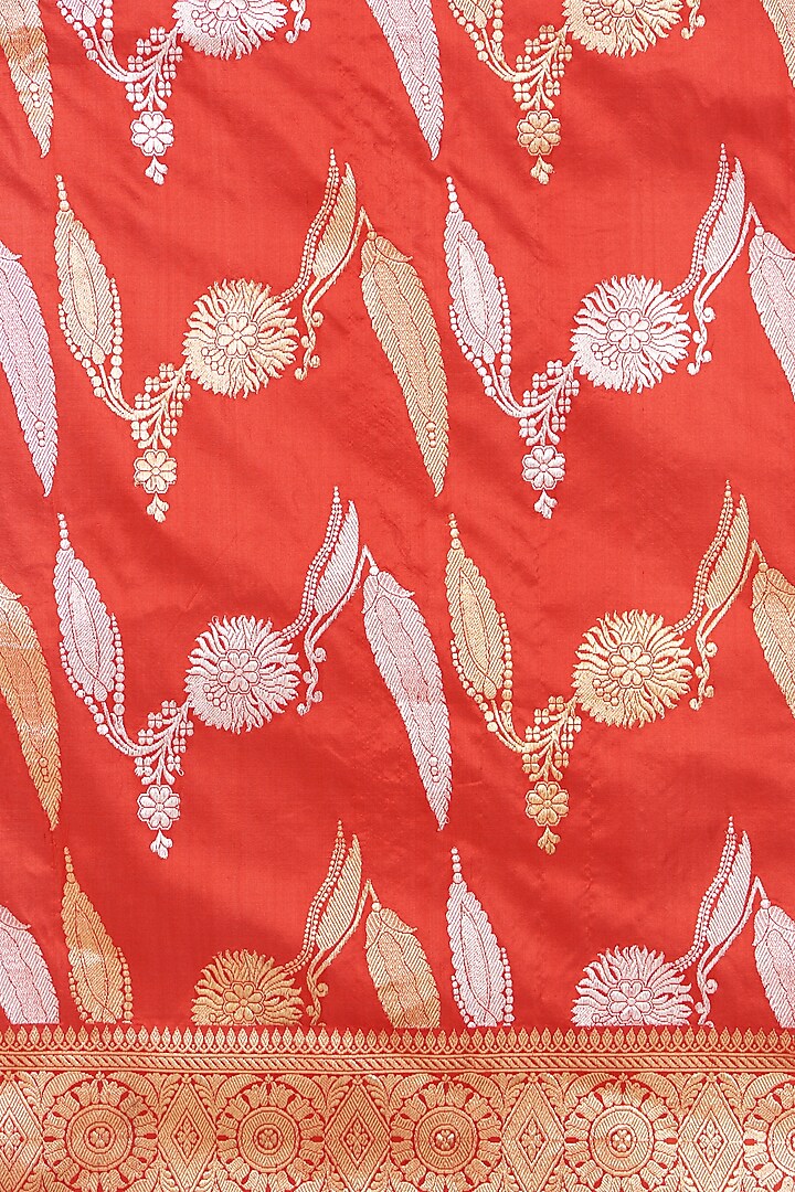 Red Banarasi Silk Wedding Saree by Mint n oranges at Pernia's Pop Up Shop