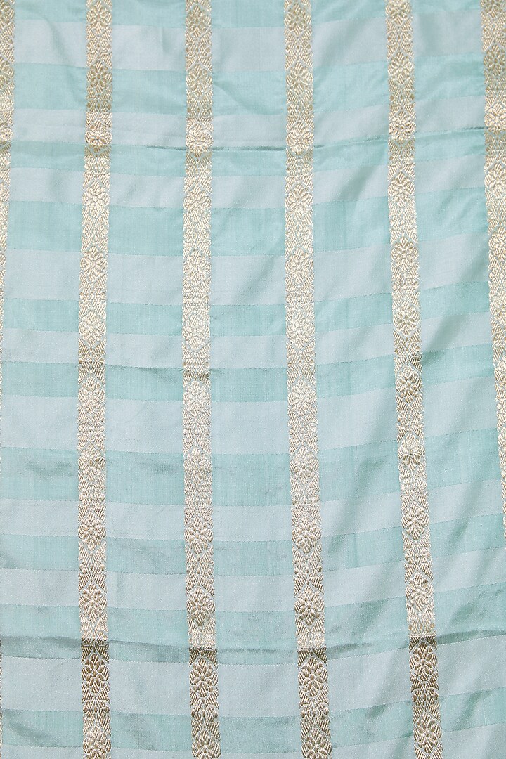 Blue Pure Banarasi Satin Silk Handwoven Party Wear Saree Set by Mint N Oranges at Pernia's Pop Up Shop