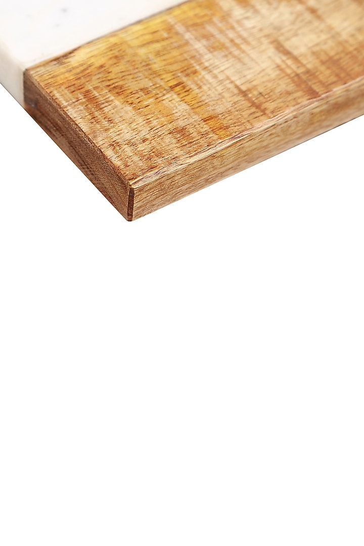 White & Brown Marble & Mango Wood Coasters (Set of 2) by Manor House at Pernia's Pop Up Shop