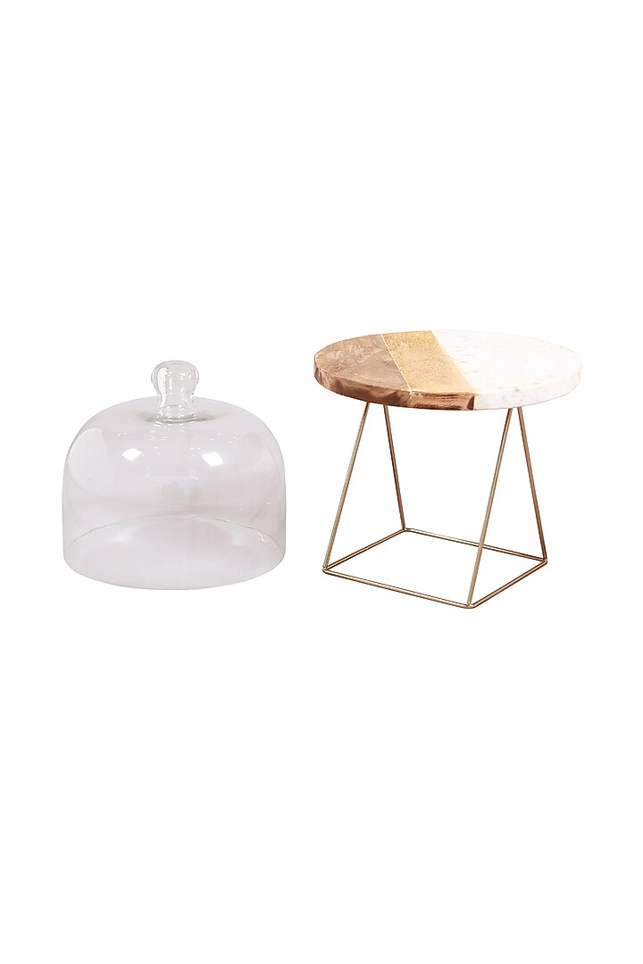 White & Brown Cake Stand With Lid by Manor House at Pernia's Pop Up Shop