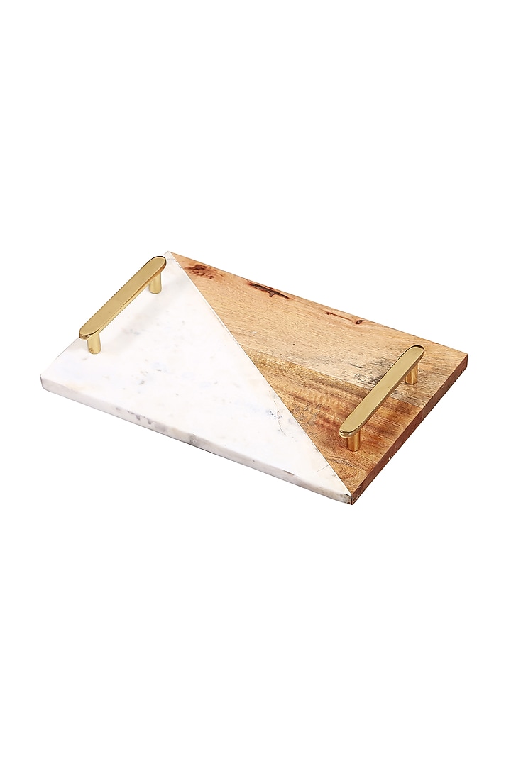 White & Brown Tray by Manor House at Pernia's Pop Up Shop