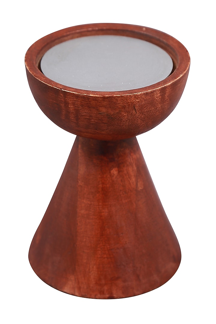 Brown Wood Conical Candle Holder by Manor House at Pernia's Pop Up Shop