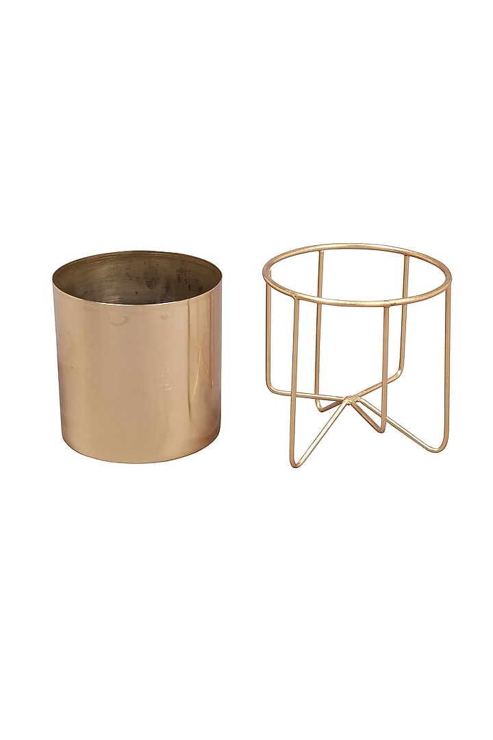 Gold Planter In Iron With Detachable Stand by Manor House at Pernia's Pop Up Shop