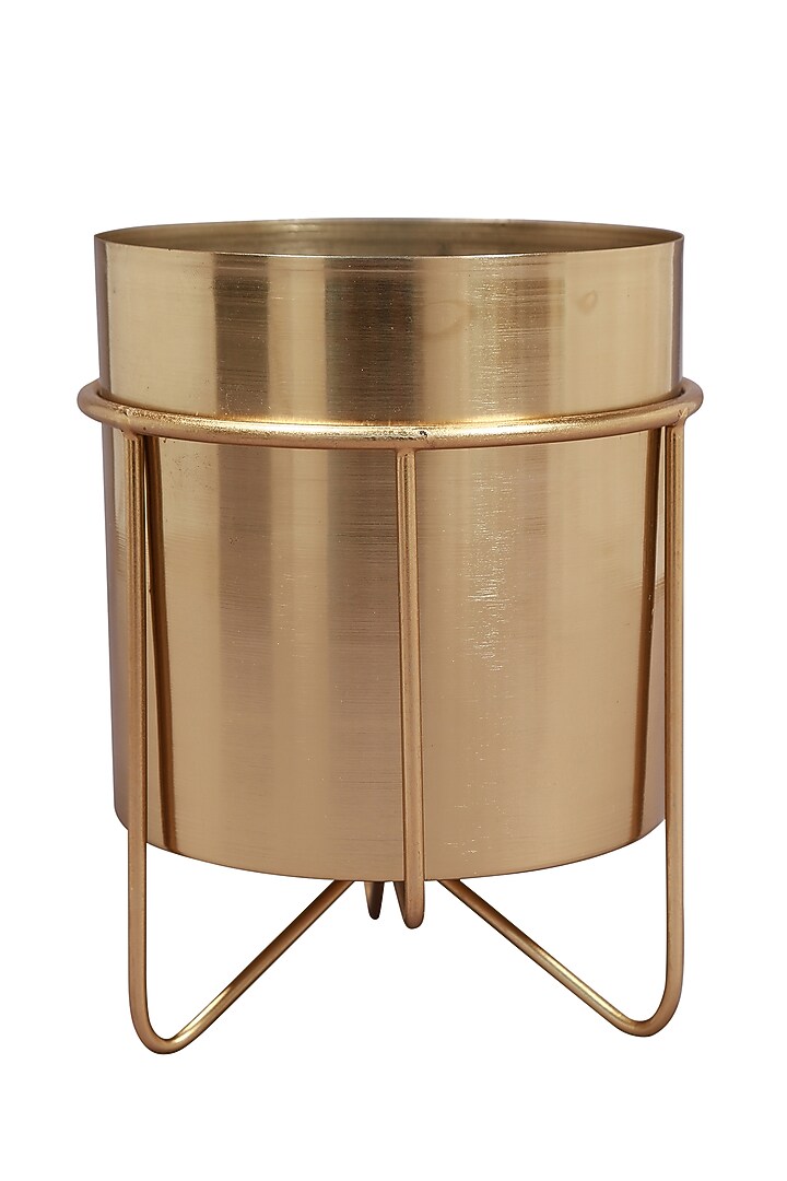 Gold Planter In Iron With Detachable Stand by Manor House at Pernia's Pop Up Shop