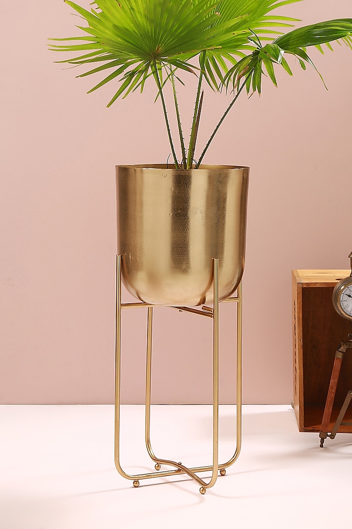 Gold Iron Planter With Detachable Stand by Manor House