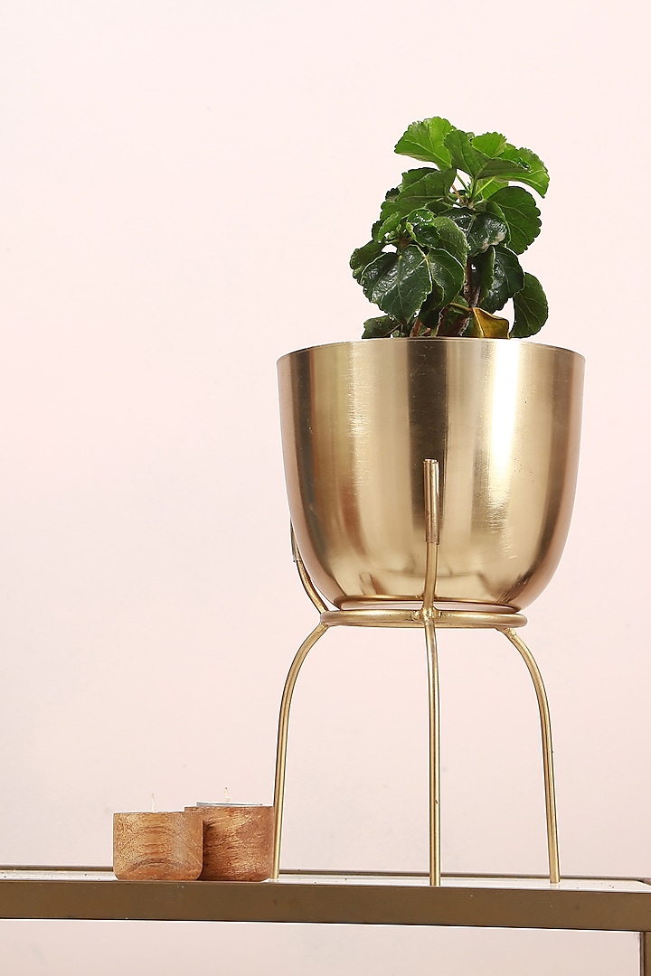 Gold Planter With Detachable Stand by Manor House