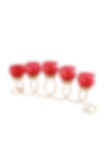 Red Iron & Glass Handcrafted Candle Holder by Manor House at Pernia's Pop Up Shop