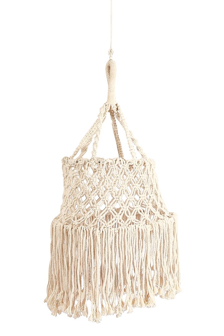 White Cotton Wall Hanging Jhoomer by Manor House at Pernia's Pop Up Shop