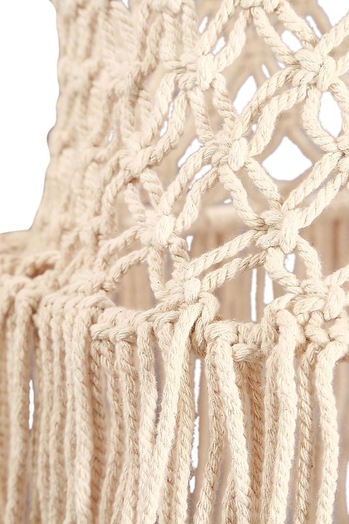White Cotton Wall Hanging Jhoomer by Manor House at Pernia's Pop Up Shop