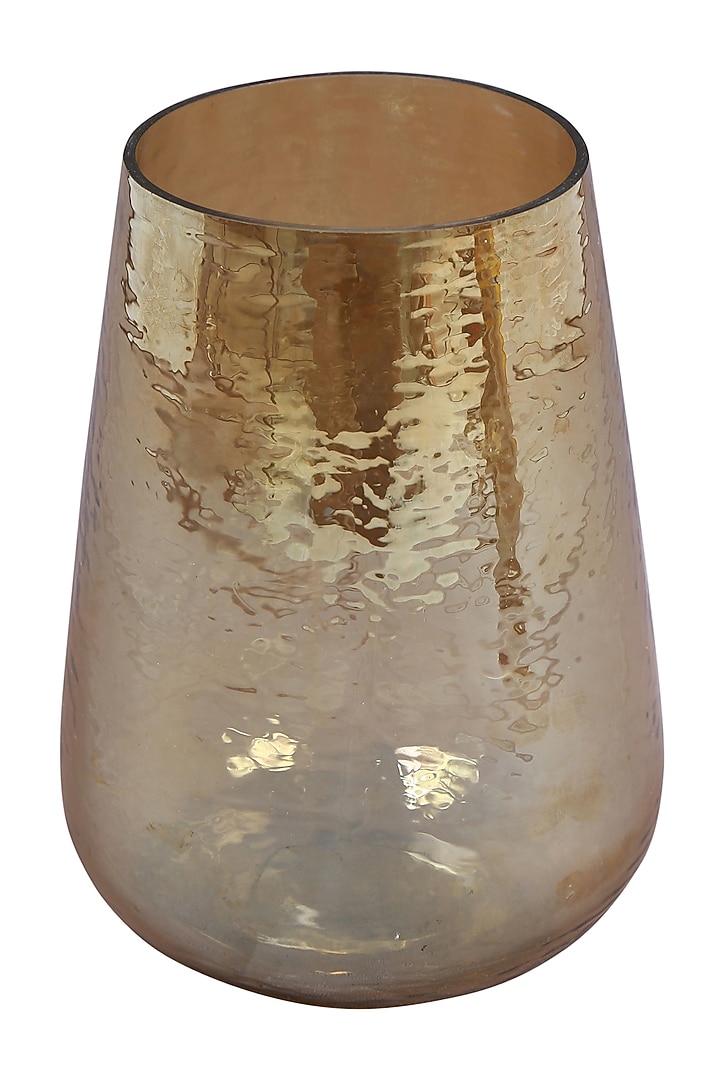 Gold Vase In Grey Glass by Manor House at Pernia's Pop Up Shop