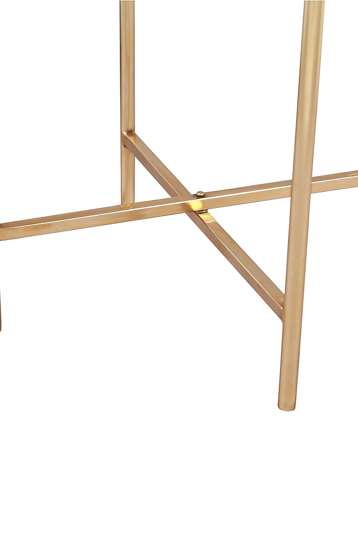 White End Table In Iron, Marble, & Agate Stone by Manor House at Pernia's Pop Up Shop