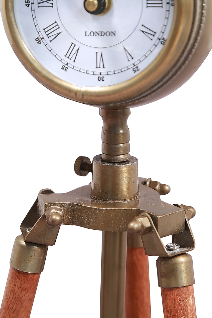 Brown Clock With Adjustable Tripod Stand by Manor House at Pernia's Pop Up Shop