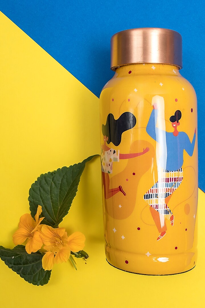 Yellow Copper Handcrafted Bottle by Manor House at Pernia's Pop Up Shop