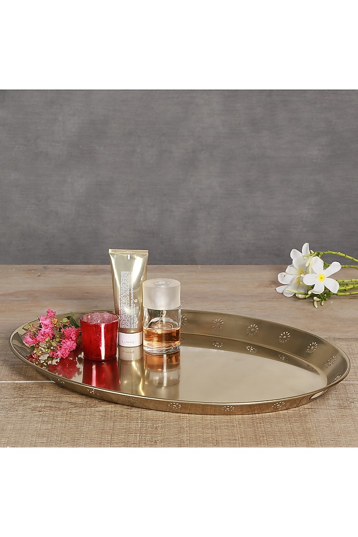 Powder Gold Aluminium Tray by Manor House at Pernia's Pop Up Shop
