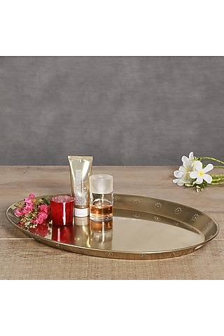Powder Gold Aluminium Tray by Manor House