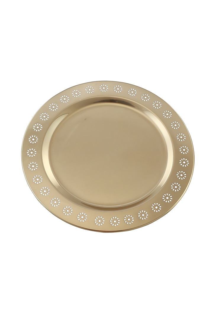 Gold Stainless Steel Plate by Manor House at Pernia's Pop Up Shop