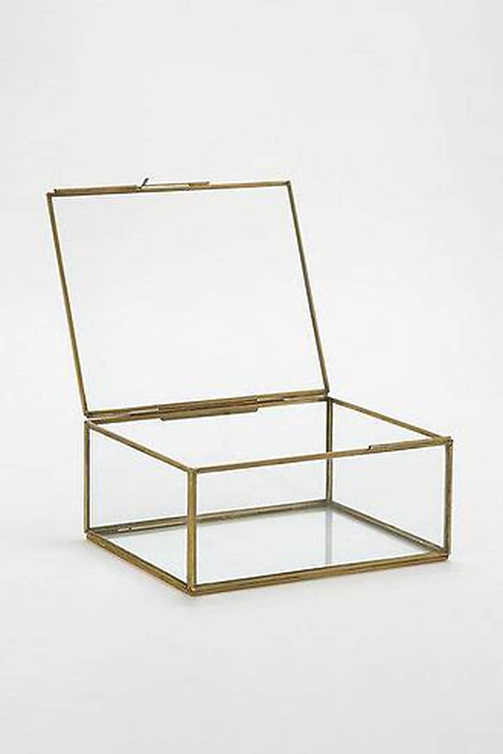 Transparent Brass & Glass Mirror Box by Manor House at Pernia's Pop Up Shop