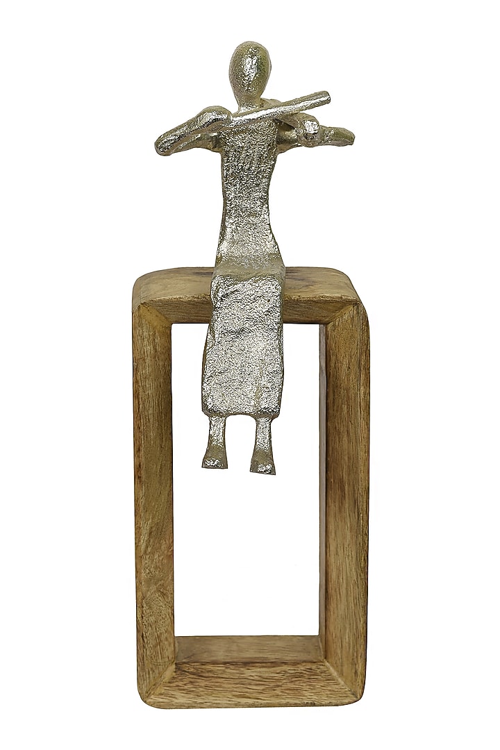 Silver Aluminium & Wood Sculpture by Manor House at Pernia's Pop Up Shop