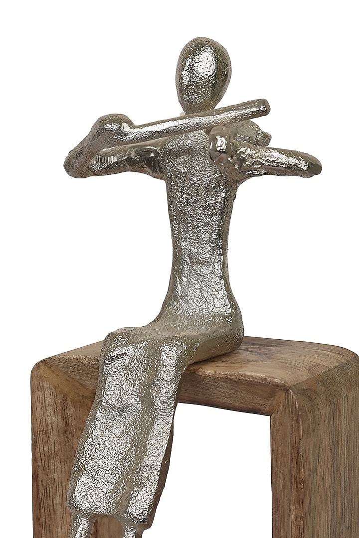 Silver Aluminium & Wood Sculpture by Manor House at Pernia's Pop Up Shop
