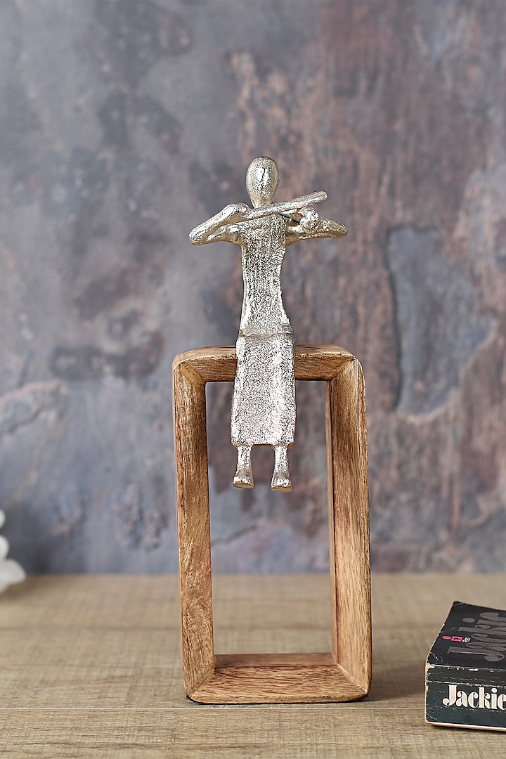 Silver Aluminium & Wood Sculpture by Manor House at Pernia's Pop Up Shop