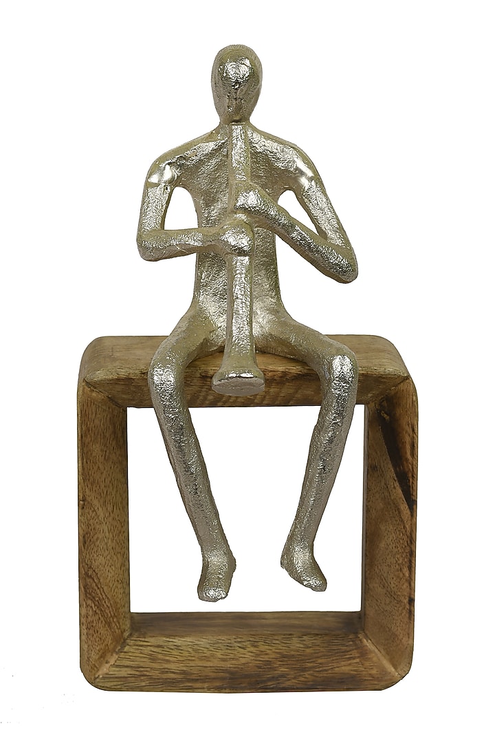 Silver Aluminium & Wood Sculpture by Manor House at Pernia's Pop Up Shop