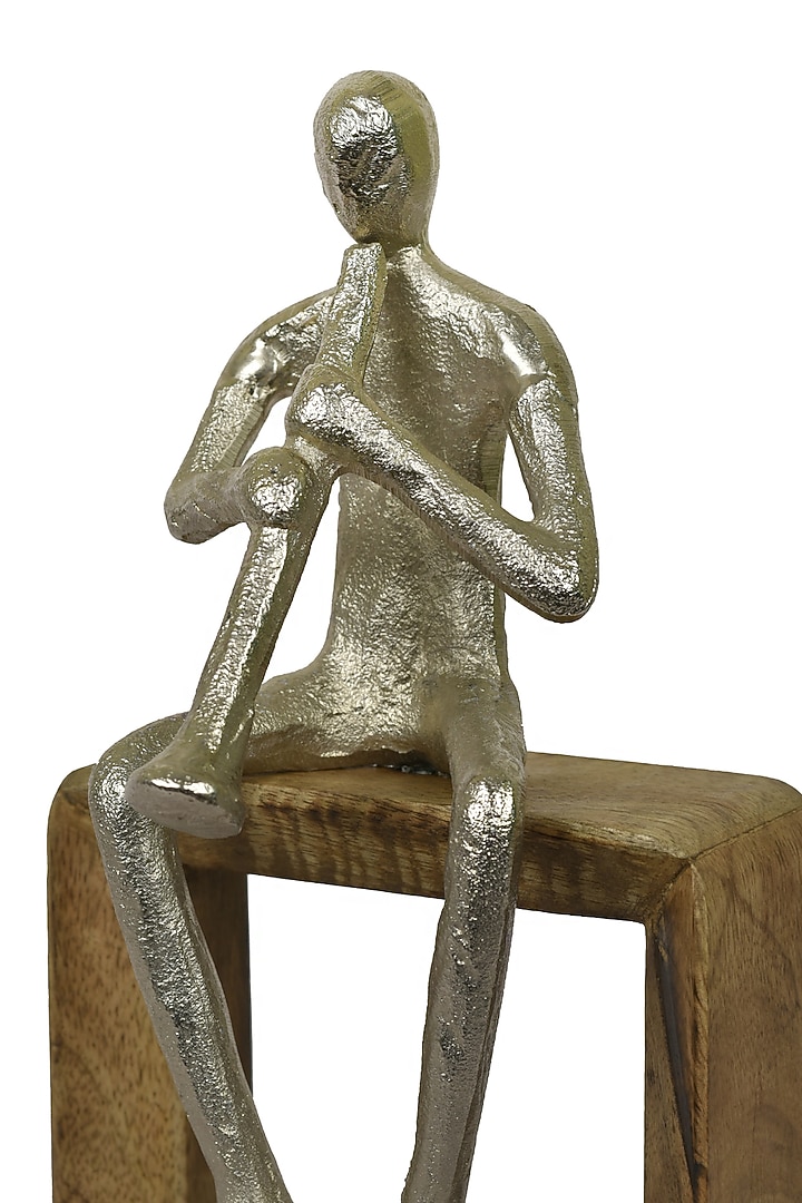 Silver Aluminium & Wood Sculpture by Manor House at Pernia's Pop Up Shop