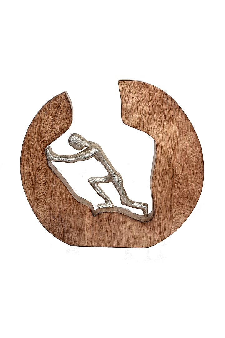 Brown Aluminium & Wood Sculpture by Manor House at Pernia's Pop Up Shop