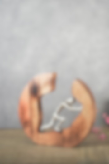 Brown Aluminium & Wood Sculpture by Manor House at Pernia's Pop Up Shop