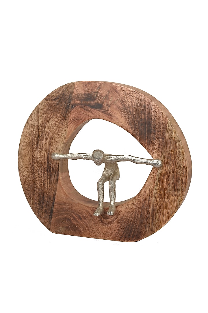 Brown Aluminium & Wood Sculpture by Manor House at Pernia's Pop Up Shop