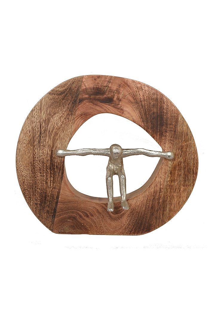 Brown Aluminium & Wood Sculpture by Manor House at Pernia's Pop Up Shop
