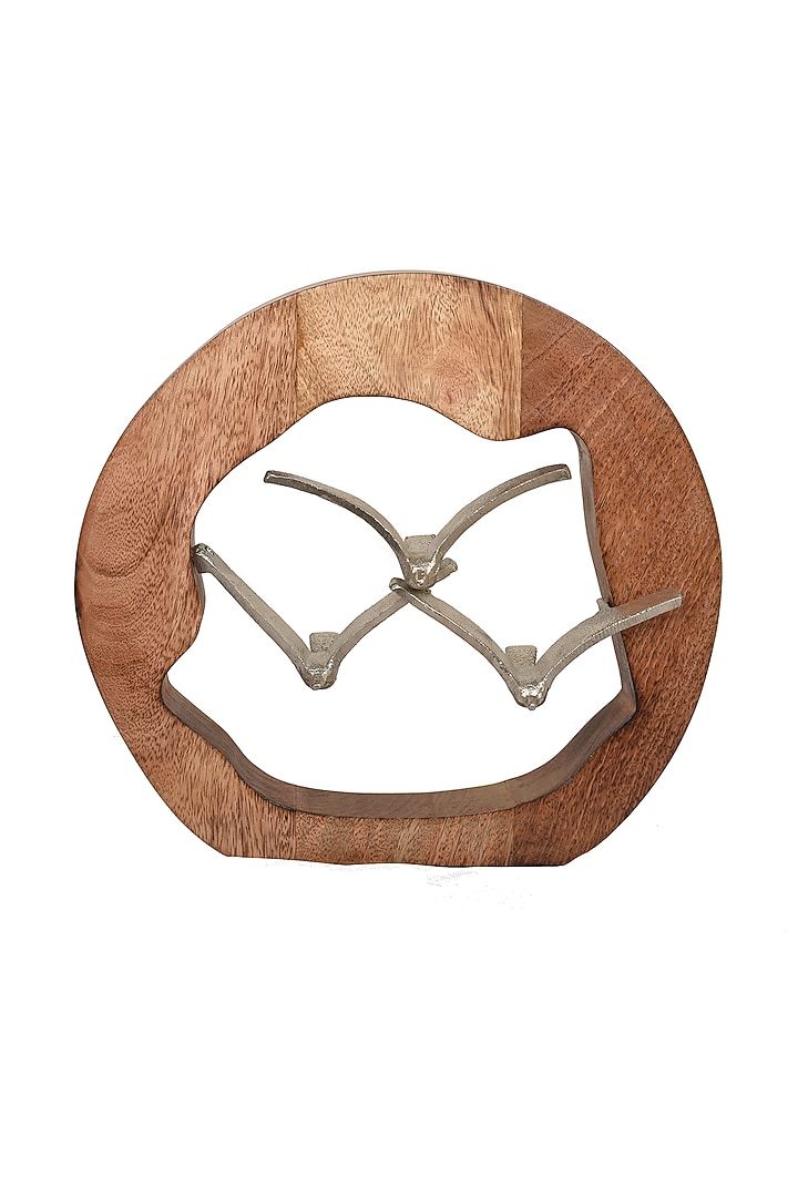 Brown Wood & Aluminum Bird Flying Sculpture by Manor House at Pernia's Pop Up Shop